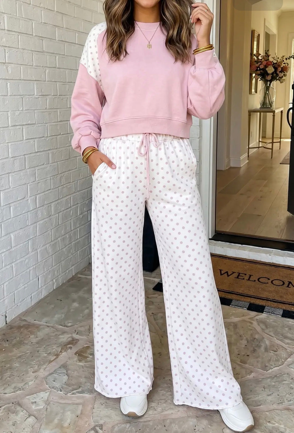 Sweetheart Polka Dot Lounge Set