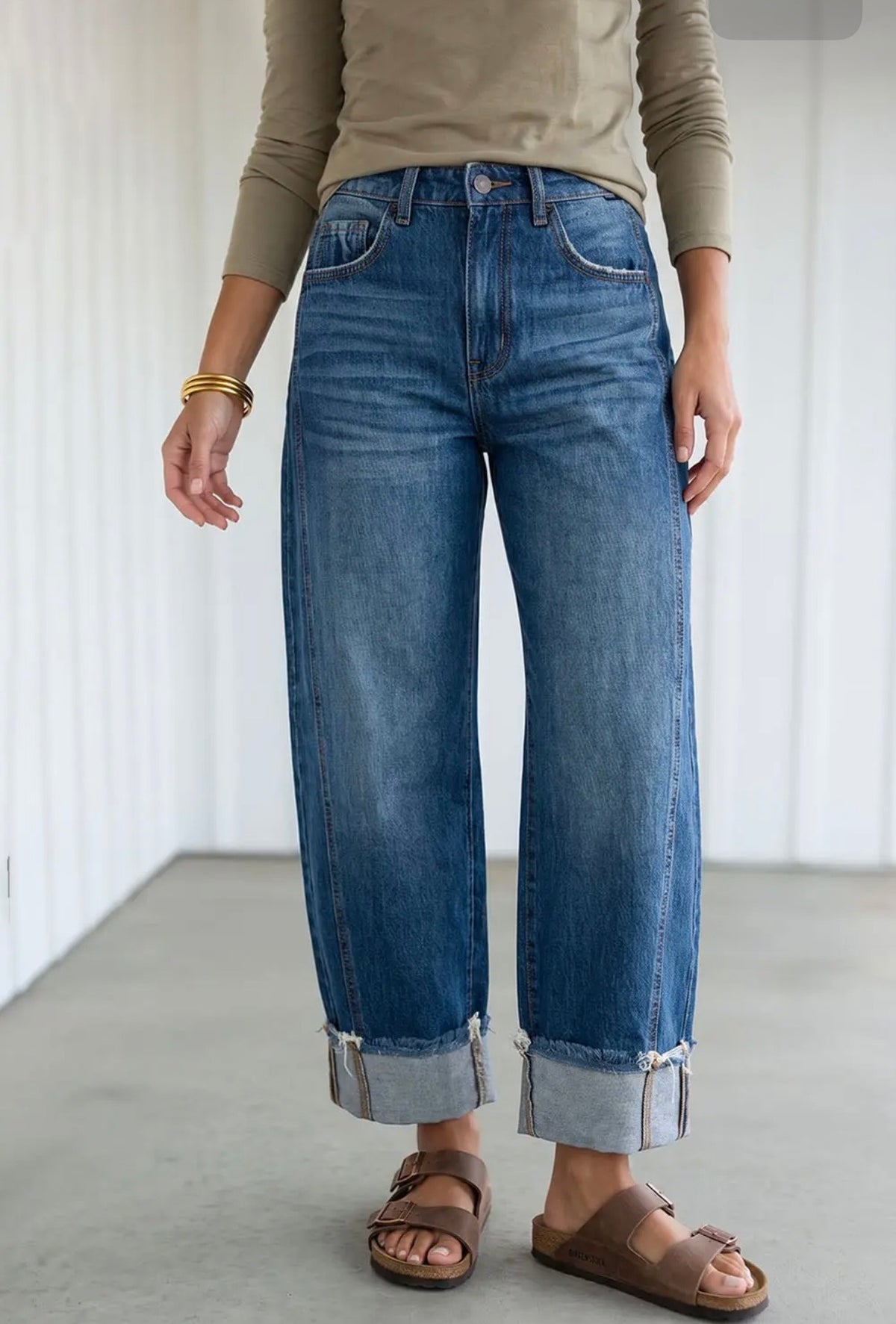 Cuffed & Casual Wide-Legged Jeans