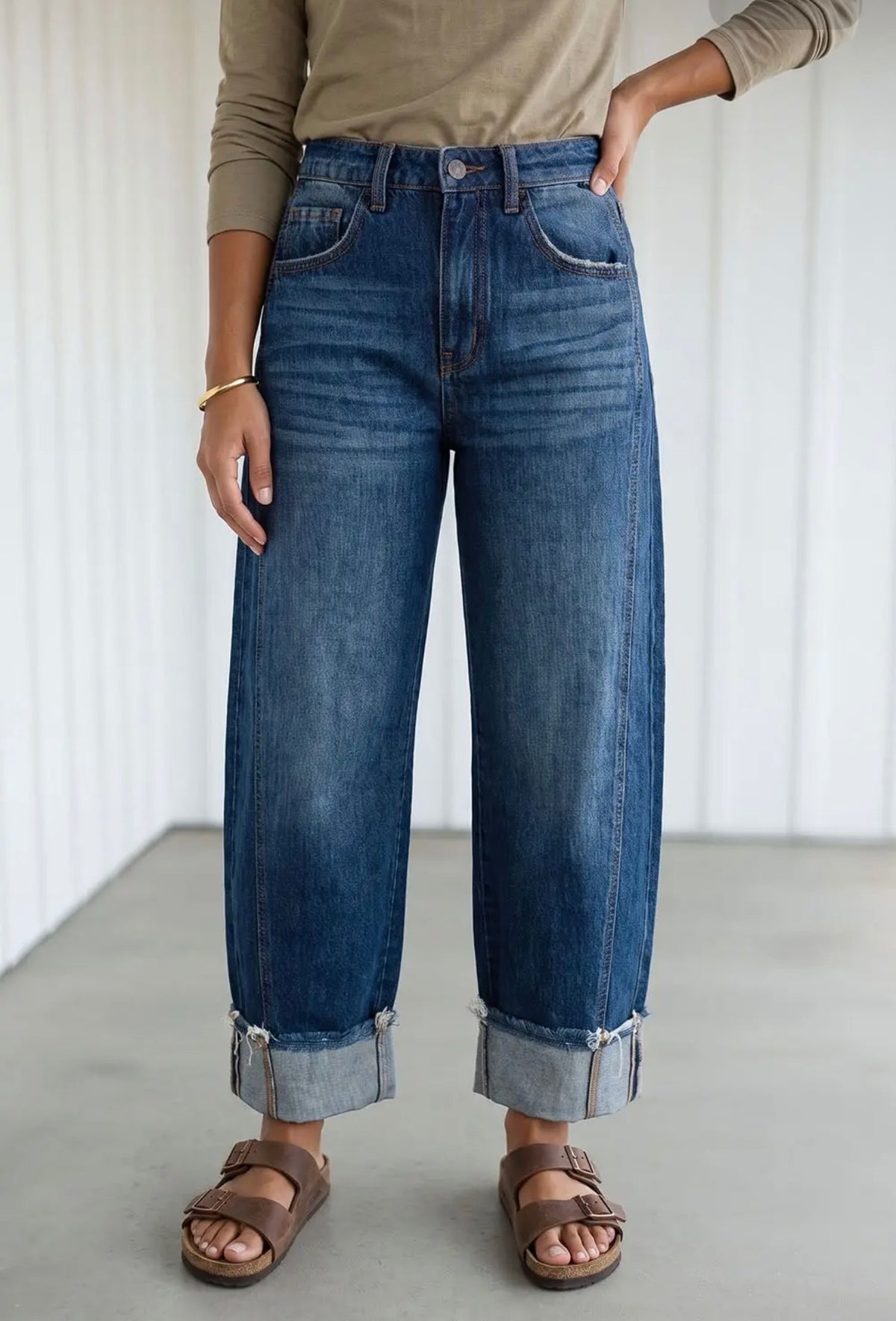 Cuffed & Casual Wide-Legged Jeans