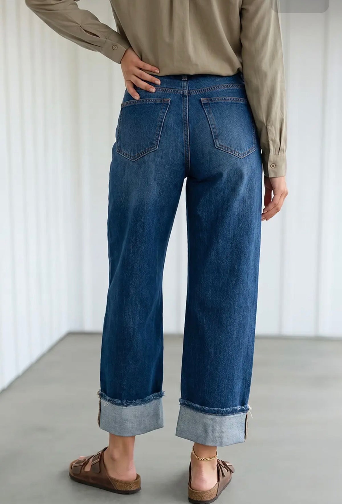 Cuffed & Casual Wide-Legged Jeans